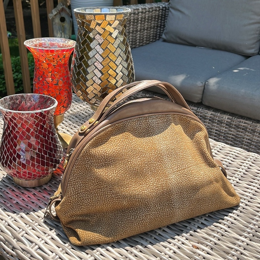 Borbonese RedwallQuail suede dome bag